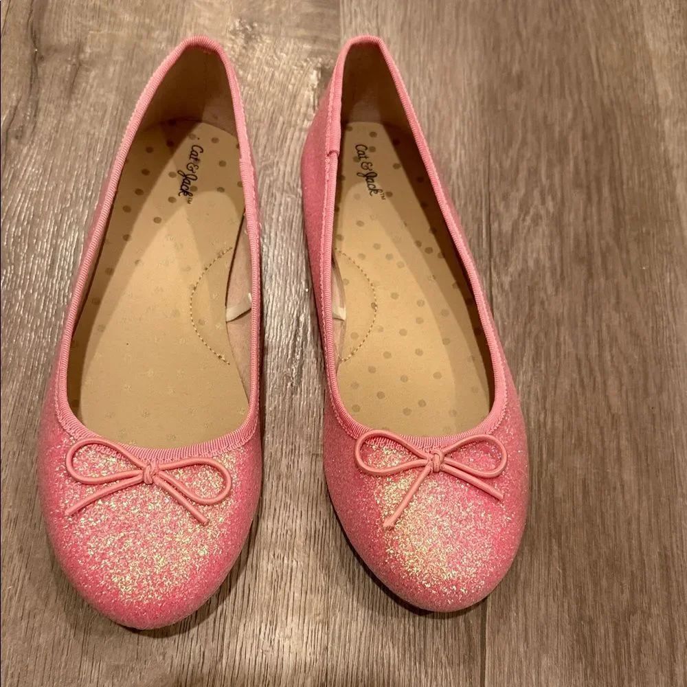 Cat & Jack Pink Glitter Ballet Flats